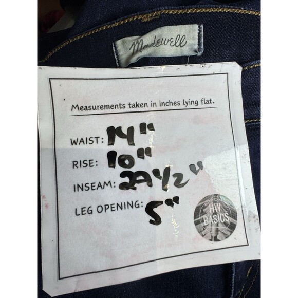 Madewell Womens Size 28 9" High-Rise Skinny Denim Jeans Stretch Soft Comfortable - Picture 9 of 9